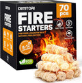 70 pcs Fire Starter - Natural Fire Starters for Campfires, Fire Pit, Pizza Oven, Fireplace, Smoker, BBQ, Pellet Stove & Wood - Fire Starters for Grill, Charcoal Starter