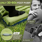 Camping Sleeping Pad, Ultralight Camping Mat with Pillow, Built-in Foot Pump Inflatable Sleeping Pads Compact for Camping Backpacking Hiking Traveling Tent,Single,Green