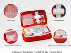 Portable Empty First Aid Kit Bag, Travel Medicine Pouch, Small Medical Bag (Red)