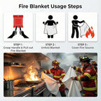 Emergency Fire Blanket for Home and Kitchen - 40"x40" Fire Retardant Blankets for Emergencies, Fireproof Survival Blanket for Kitchen, Fireplace, Grill, BBQ, Camping, Car, Office - 4 Pack