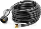 DOZYANT 12 Feet Universal QCC1 Low Pressure Propane Regulator Grill Replacement with 12 FT Hose for Most LP Gas Grill, Heater and Fire Pit Table, 3/8" Female Flare Nut