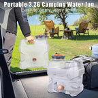ASIEIT 3.2 Gallon Water Jug with Spigot, Portable Water Tank BPA Free, Leak-Proof Water Containers for Camping Water Storage Containers for Emergency Outdoor Hiking Picnic, Green/Black/Yellow