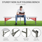 6ft Plastic Folding Bench with Carrying Handle & Lock, Portable Outdoor Bench in Garden Picnic Camping Dining Party Seat, Waterproof Bench for Soccer Activities, Firm and Durable (2Pack A)