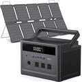 Solar Generator with Panels Included, 1200W Surge Portable Power Station 576Wh LiFePO4 Battery, 100W USB-C with AC Outlet for Emergency, Hurricane, Camping, RV Off-Grid Power