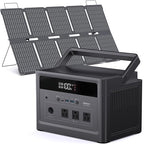 Solar Generator with Panels Included, 1200W Surge Portable Power Station 576Wh LiFePO4 Battery, 100W USB-C with AC Outlet for Emergency, Hurricane, Camping, RV Off-Grid Power