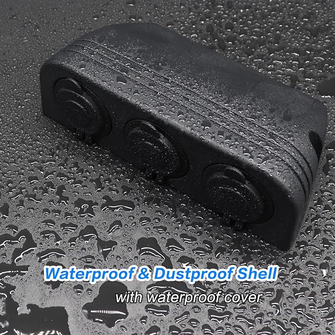12-24 V 3 Hole Tent Type Power Distribution Sockets Cigarette Lighter Splitter Power Adaptor Combination Automotive Accessory Outlet for Car and Marine ﻿