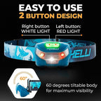 Foxelli USB-C Rechargeable LED Headlamp – Super Bright, Lightweight Head Lamp for Running, Camping, Hiking & Work – Comfortable Fit for Adults & Kids