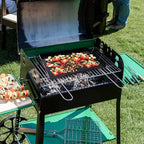 MEHE Vegetable Grill Basket,Nonstick Grilling Topper 14.6 "x11.4 Thicken Grill Pan BBQ Accessory for Grilling Veggie, Fish, Shrimp, Meat, Camping Cookware (With Hand)