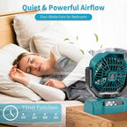 AVV 20000mAh High Speed Portable Camping Rechargeable Fan with Remote Control, Battery Powered with Auto Oscillating with Camping Essentials Accessories for Outdoor, Beach, Patio, Tent, Cyan