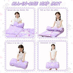 Toddler Nap Mat with Pillow and Blanket, Extra Large Rolled Napping Mats,Slumber Bags for Boys Girls,Kids Sleeping Bag for Daycare, Preschool Travel Camping
