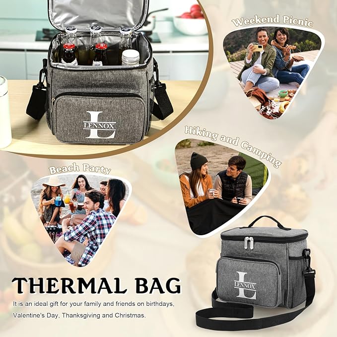 Personalized Insulated Cooler Bag, Custom Name Portable Insulated Camping Bag Suitable for Picnic Beach Hiking Travel