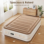 Air Mattress Queen with Built-in Pump – 18" Raised Inflatable Mattress with High-Speed Pump, Durable Blow Up Mattress, colchón inflable, Carry Bag, Comfy Air Bed Perfect for Guests, Glamping, Moving