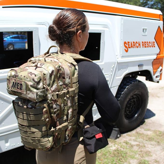 Luminary Tactical Trauma Kit Fully Stocked First Aid Kit Backpack EMS/EMT First Responder Medical Bug Out Bag for Preppers Professionals and Outdoorsman (Woodland Camo)