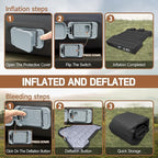 Umbrauto Truck Air Mattress for 5.5-5.8ft Full Size Short Bed, Self-Inflating Suede Surface Truck Camping Airbed for Pickup Tent Outdoor Travel Sleeping