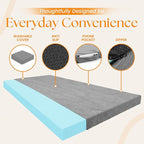 100% Pure Roll Up Memory Foam Camping Mattress with Waterproof Cover & Phone Pocket – Portable 3inch CertiPUR-US Sleeping Pad with Travel Bag for Camping, Car, Tent, SUV, Pets, Guest Bed