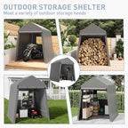 Wpond Outdoor Storage Tent 6 * 8 FT,Storage Shelter Shed,Waterproof Carport with Roll Up Doors & Vents Outdoor Storage Shed for Atv,Bike, Motorcycle, and Gardening Tools-GREY, Gray