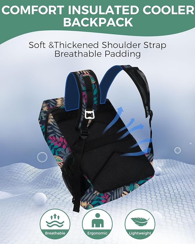 BAGLHER Lightweight Insulated Cooler Backpack - 30 Cans, Leak-Proof for Lunch, Picnic, Hiking, Camping Trips