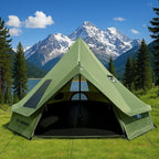 Bell Yurt Tent with Stove Jack, Waterproof Luxury 4 Season Tent 420D Oxford Cloth Green Glamping Tents for Family Outdoor Camping, Hunting, Party, All Year Living