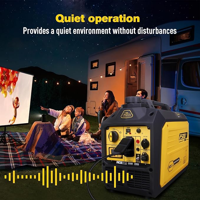 Aceup Energy 2500 Watt Gas Inverter Generator, Portable Generator Quiet for Home use, Camping, EPA Compliant