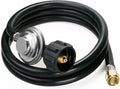 DOZYANT 5 Feet Universal QCC1 Low Pressure Propane Regulator Grill Replacement with 5 FT Hose for Most LP Gas Grill, Heater and Fire Pit Table, 3/8 inch Female Flare Nut