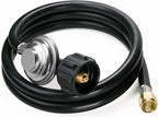DOZYANT 5 Feet Universal QCC1 Low Pressure Propane Regulator Grill Replacement with 5 FT Hose for Most LP Gas Grill, Heater and Fire Pit Table, 3/8 inch Female Flare Nut