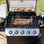 17" x 13" Nonstick Coating Cooking Griddle for Gas Grill, Universal Flat Top Plate Insert with Grease Groove and Removable Handles for Weber Charbroil Camp Chef/Gas Stove/Electric Flat Griddle