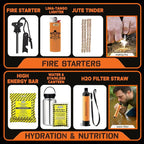 48 Hour Survival Kit - 228 Pieces Survival Gear and Supplies, 45L Go Bag Emergency Backpack, First Aid, Water Filter, Food, Tools, Tent, Camping Essentials, Emergency Preparedness - The Solo