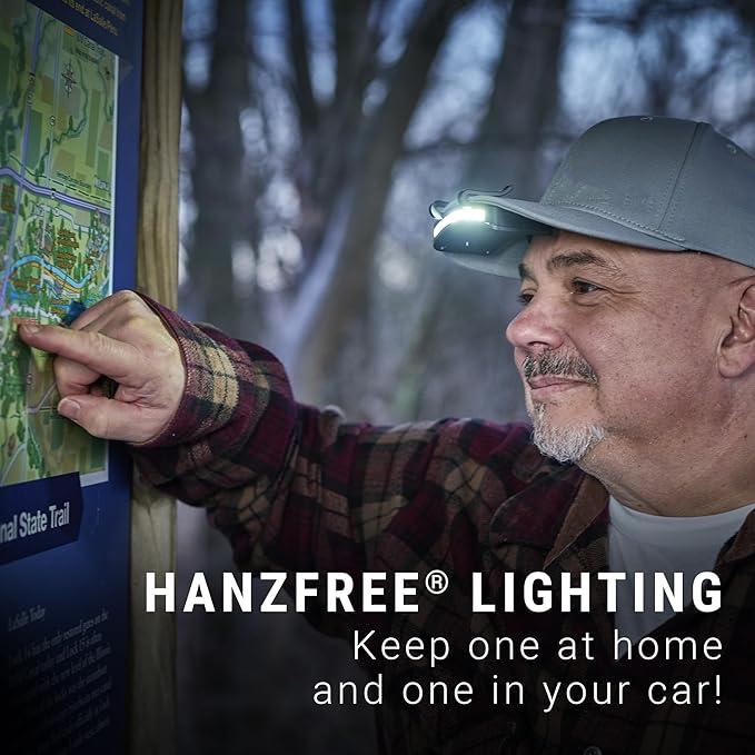 LitezAll Clip On Cap Light Headlamp - Bright LED Cap Light for Hands Free Outdoor Work, 2 Pack