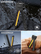 Gym Lamp, Portable Gym Lighting for Posing, Magnetic Work Light Rechargeable, Gift for Men/Women, 180° Rotate Foldable with Hang Hook Camping Lamp, USB Power Bank LED Handheld Flashlight-Black
