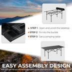 Outvita Beach Picnic Table, Lightweight Roll Up Low Camping Table, Portable Folding Table with Carrying Bag for Outdoor, BBQ, Sand, Picnic, Party, Patio 47 Inches