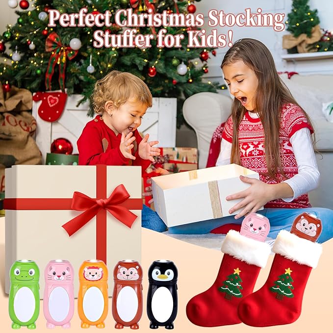 KunHe 10 Pack Animal Flashlights 2 in 1 Camping Lantern Flashlights Christmas Stocking Stuffers Small Flashlight Party Favors Halloween Christmas Gift for Girls Boys