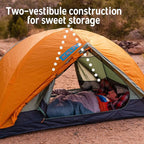 Kelty Wireless Freestanding Camping Tent, 2 4 or 6 Person Size, Huge Interior and Peak Height, Intuitive + Easy to Pitch, Color Coded Setup