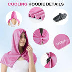Cooling Hoodie Towel: Cooling Towels for Neck and Face Sun Protection Instant Cool for Hot Weather Hiking Camping Running Golf Gardening Fishing Music Festivals Theme Parks Beach - 3 Packs
