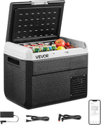 VEVOR 12 Volt Car Refrigerator, 31.7QT/30L Car Fridge, Portable Electric Cooler with -4℉~68℉ Adjustable Temperature, 12/24V DC and 100-240V AC Compressor Freezer for Outdoor, Camping, Travel, RV