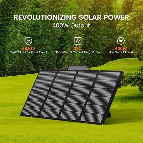 400W Portable Solar Panel for Camping & RV, Durable, Foldable, Waterproof, with Adjustable Stand Case – Perfect for Off-Grid Adventures