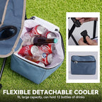 Double Beach Chair With Canopy Shade Camping Chair With Canopy Oversized Double Camping Chair With Canopy Folding Loveseat Chair With Two Cup Holders and Cooler Bag For Camping,Beach, Fishing