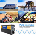 12v to 110v,Pure Sine Wave Inverter, AC 12 V, 24 V, 48 V to DC110V 220 V Power Converter with Socket and LCD Display for RV, Truck, Boat, Camping and Home(5000W)