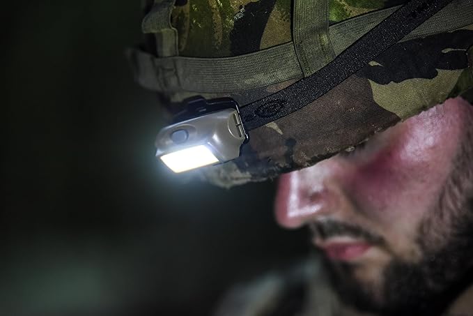 Streamlight 61707 Bandit 135-Lumen USB Rechargeable Green LED Headlamp with Elastic Head Strap, Clip, and USB Cable, Coyote
