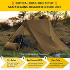LANSHAN Ultralight Tent 3-Season Backpacking Tent for 1-Person or 2-Person Camping, Trekking, Kayaking, Climbing, Hiking