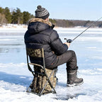 X Strike Fishing Chair with Cooler and Backrest, Folding Backpack Chair for Adults up to 350 lbs, Fishing Stools Portable for Outdoor, Camping, Hiking