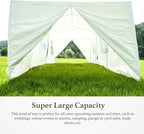 10’x30’Outdoor Canopy Party Event Wedding Tent with 8 Removable Sidewall 3 Rooms,Upgraded Stainless Steel Tube Waterproof Sun Shelter Canopy for Shows,Camping Etc (10’x30’-8)
