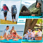 Camping Air Mattress, Self Inflating Sleeping Pad, Camping Gear, Travel Bed, Sleeping Pad, Portable Bed, Backpacking, Portable Mattress, Colchon Inflable (Blue)