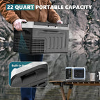 EUHOMY 12 Volt Refrigerator, 22QT(21L) 12V Cooler, Compressor Electric Cooler -4℉~68℉, 12V Fridge 12/24V DC 100-240V AC, Portable Freezer for Camping, Travel, Truck, Home