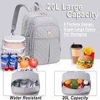 Weitars Lunch Backpack For Women Men,20L Cooler Backpack Insulated Lunch Bag For Women With Side Pockets Waterproof,Meal Prep Backpack,Adult Backpack Cooler For Lunch Picnic Hiking Camping Beach