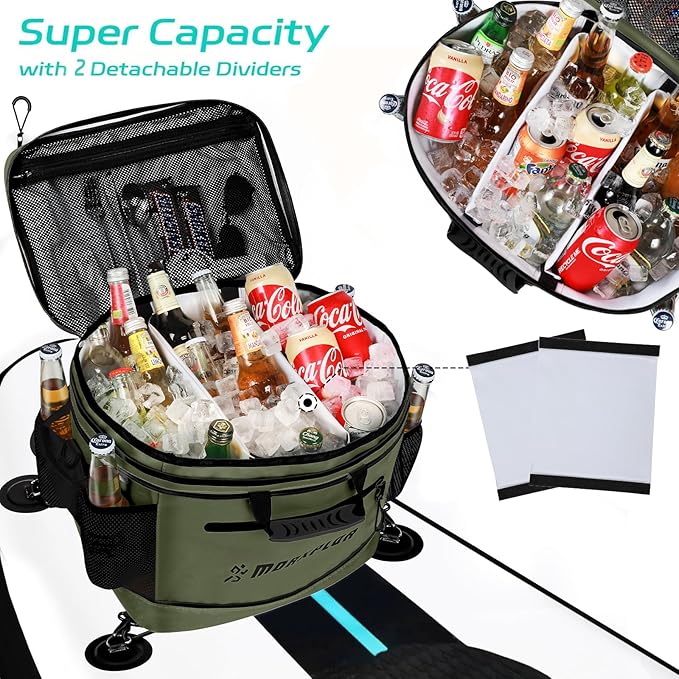 Waterproof PVC Material Paddleboard Cooler Deck Bag,40 cans Sup Deck Cooler Bag,Cooler Bag for Paddleboard,Lunch Box Cooler Insulated Bag,Camping Cooler Bag,Kayak Cooler Bag