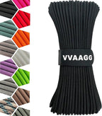 VVAAGG 1000 Paracord Rope 200FT Utility Parachute Cord 4mm 12 Strand Nylon Rope for Camping, Tent, Clothsline, Outdoor Hiking, Fishing (Black, 200FT)