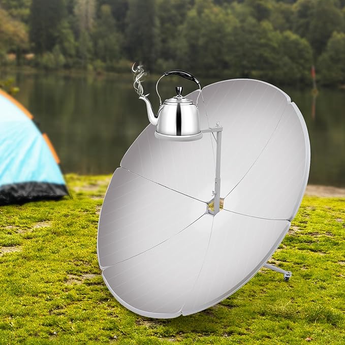 1800W Parabolic Solar Cooker High Efficiency Sun Oven 700-1000°C Outdoor Camping