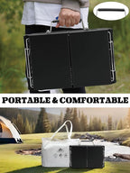 Charmline 15x11 inches Portable Charcoal Grill, Compact Portable BBQ Grill, Tabletop Charcoal Grills for Camping, Picnics, Gardens and Beach Parties, Black