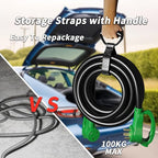 100 FT 30 Amp RV Extension Cord Outdoor with Grip Handle, Flexible Heavy Duty 10/3 Gauge STW RV Power Cord Waterproof with Cable Organizer, NEMA TT-30P to TT-30R, Black-Green, ETL Listed