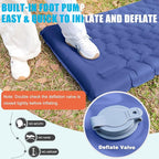 Inflatable Camping Sleeping Pad with Pillow, Extra Thickness 4 Inch Sleeping Mat with Built-in Pump, Compact & Ultralight Camping Air Mattress for Backpacking Hiking Tent Traveling